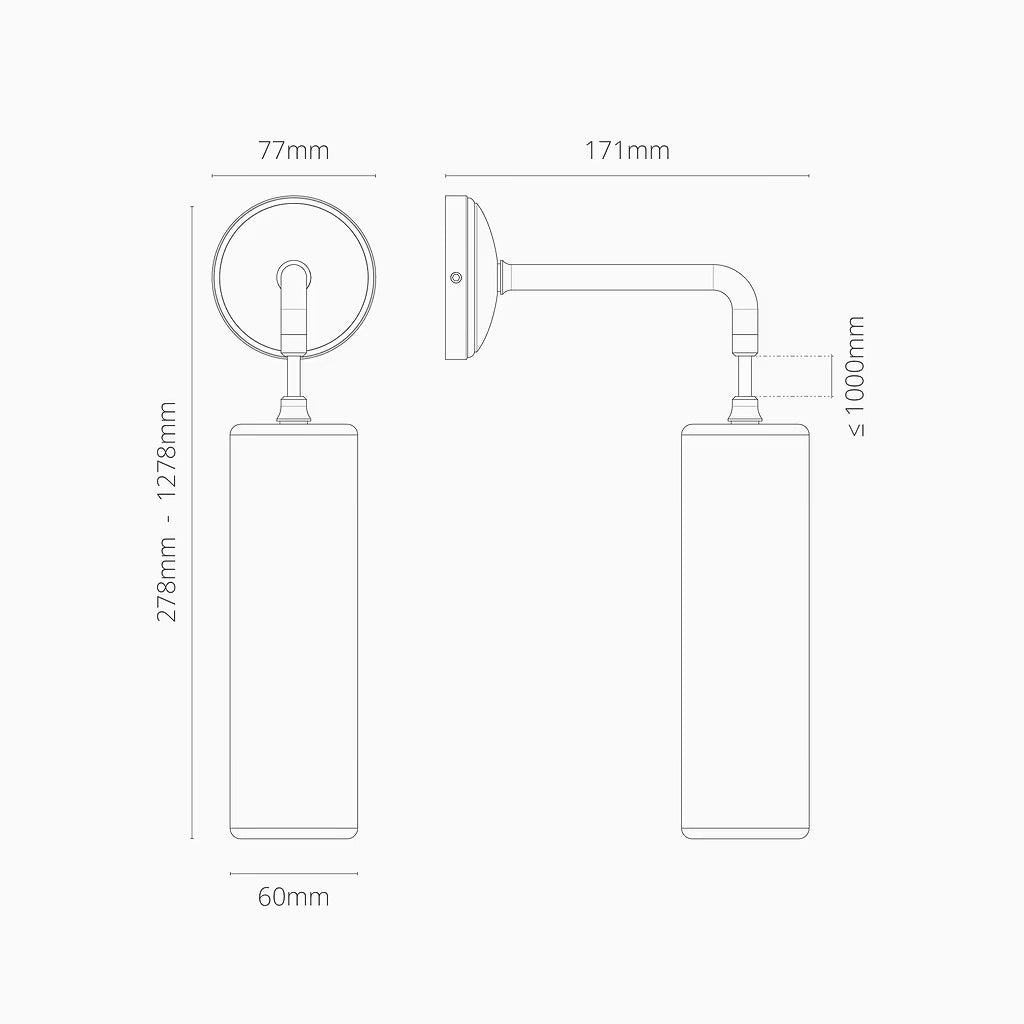 Claremont Liten Hengende Vegglampe I Fin Porselen