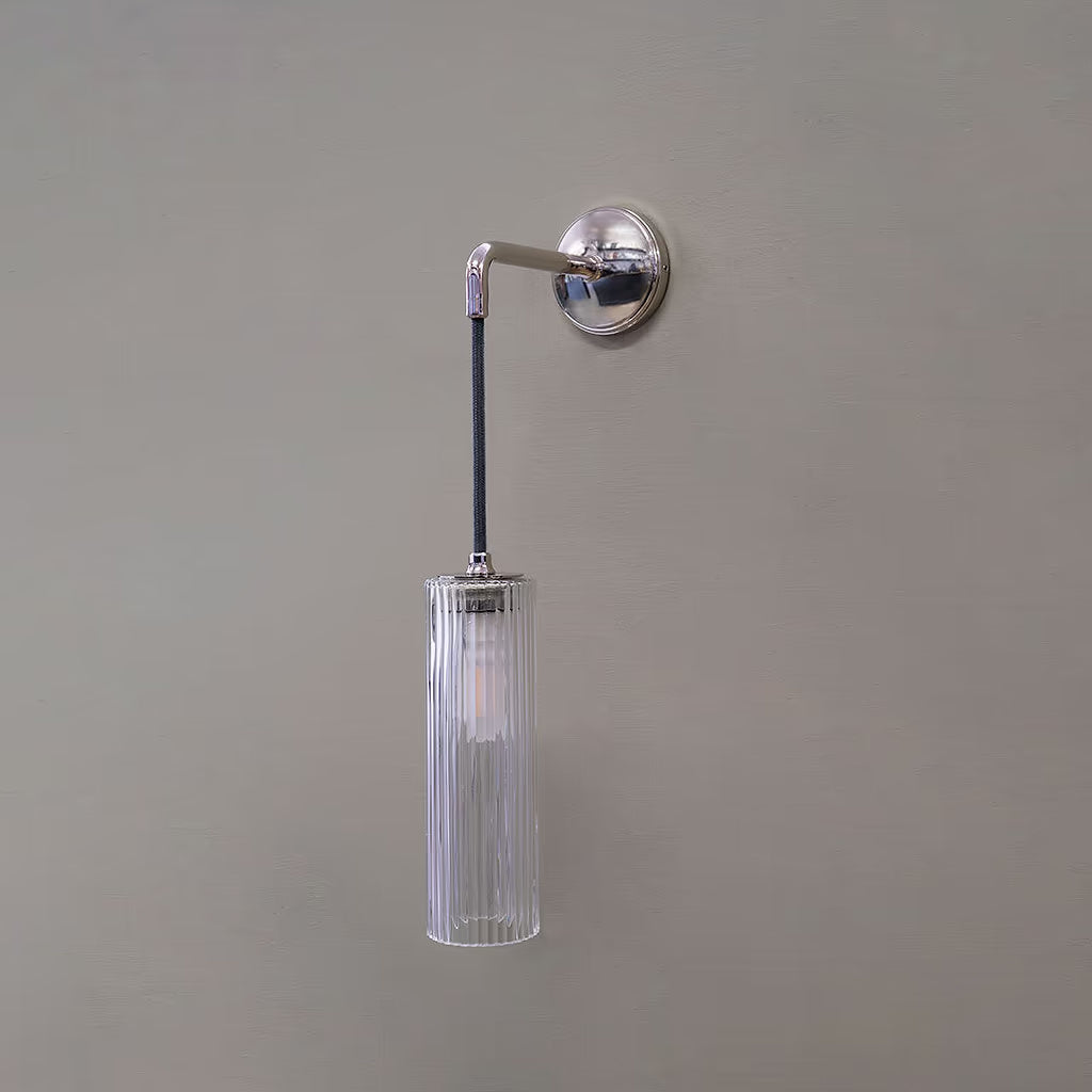 Claremont Liten Hengende Vegglampe Med Rillet Glass