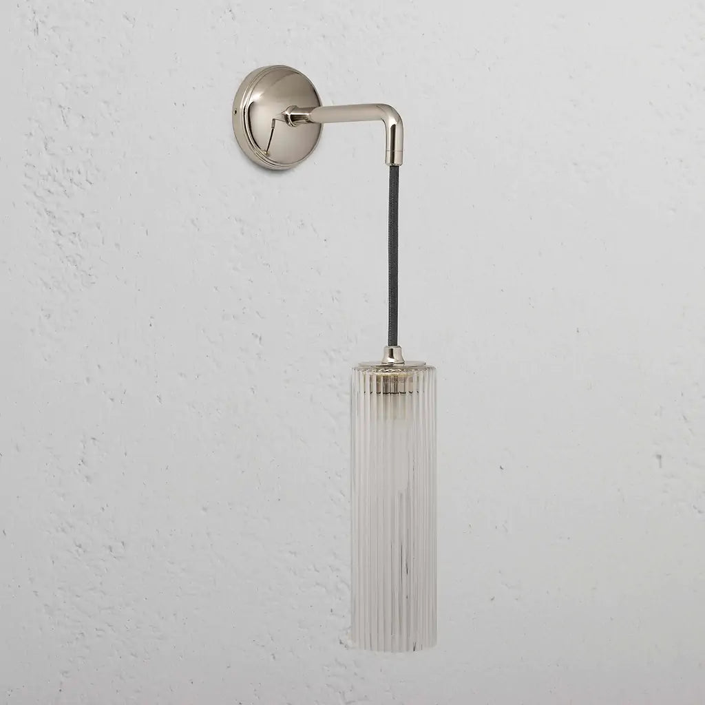 Claremont Liten Hengende Vegglampe Med Rillet Glass