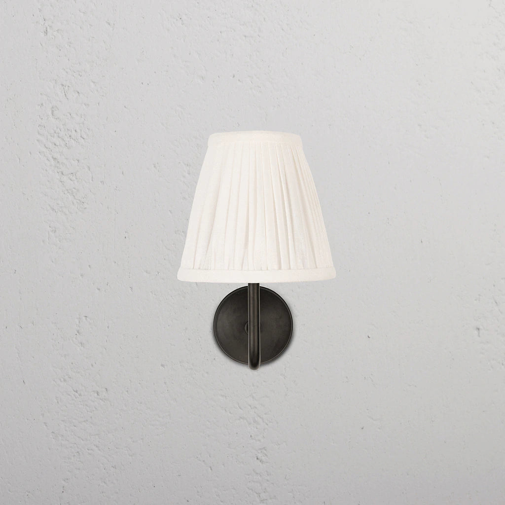 Malvern Liten Vegglampe Plissert Alabast Hvit