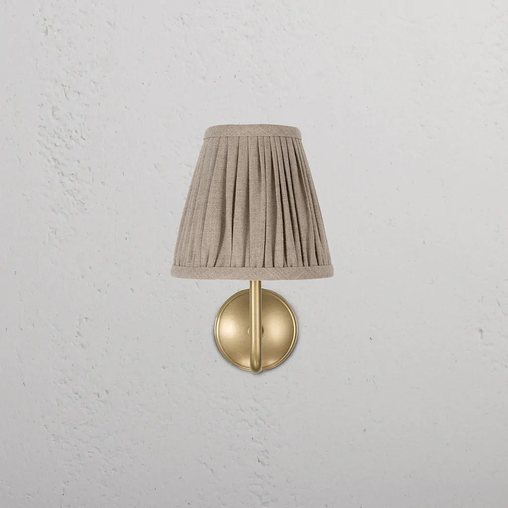 Malvern Liten Vegglampe Plissert Naturbeige