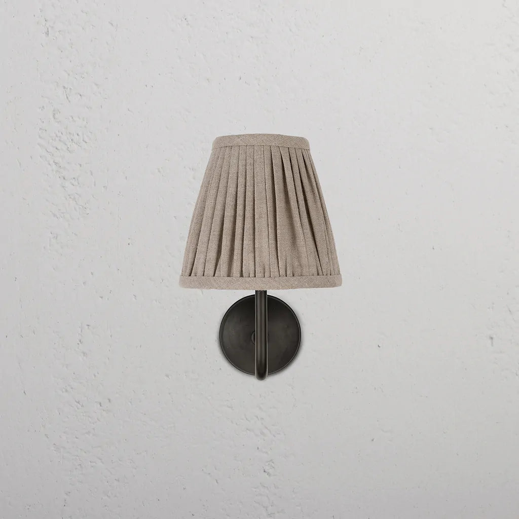 Malvern Liten Vegglampe Plissert Naturbeige