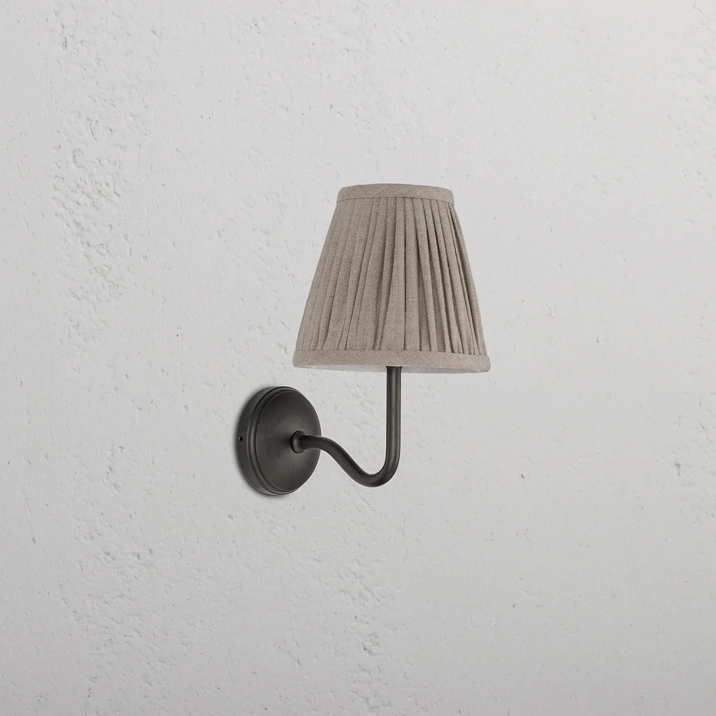 Malvern Liten Vegglampe Plissert Naturbeige