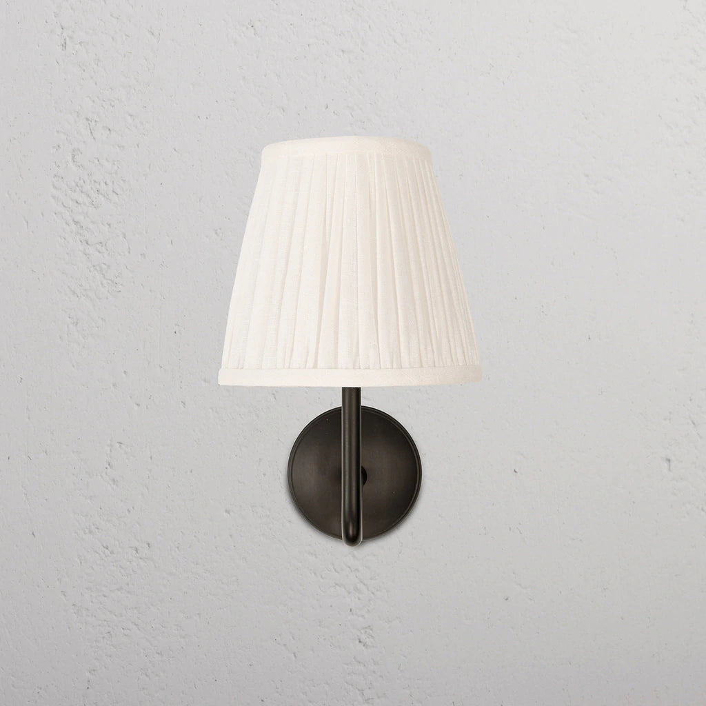 Malvern Medium Vegglampe Plissert Alabast Hvit