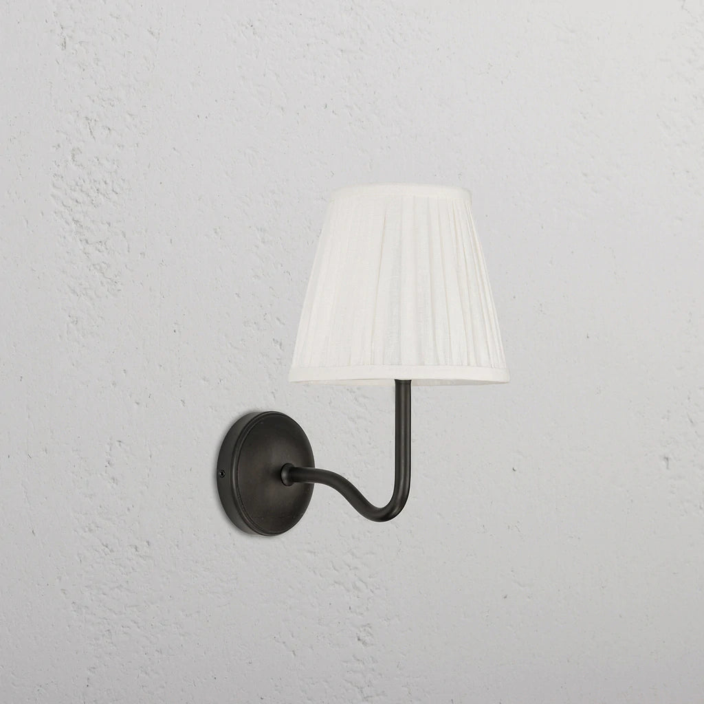 Malvern Medium Vegglampe Plissert Alabast Hvit