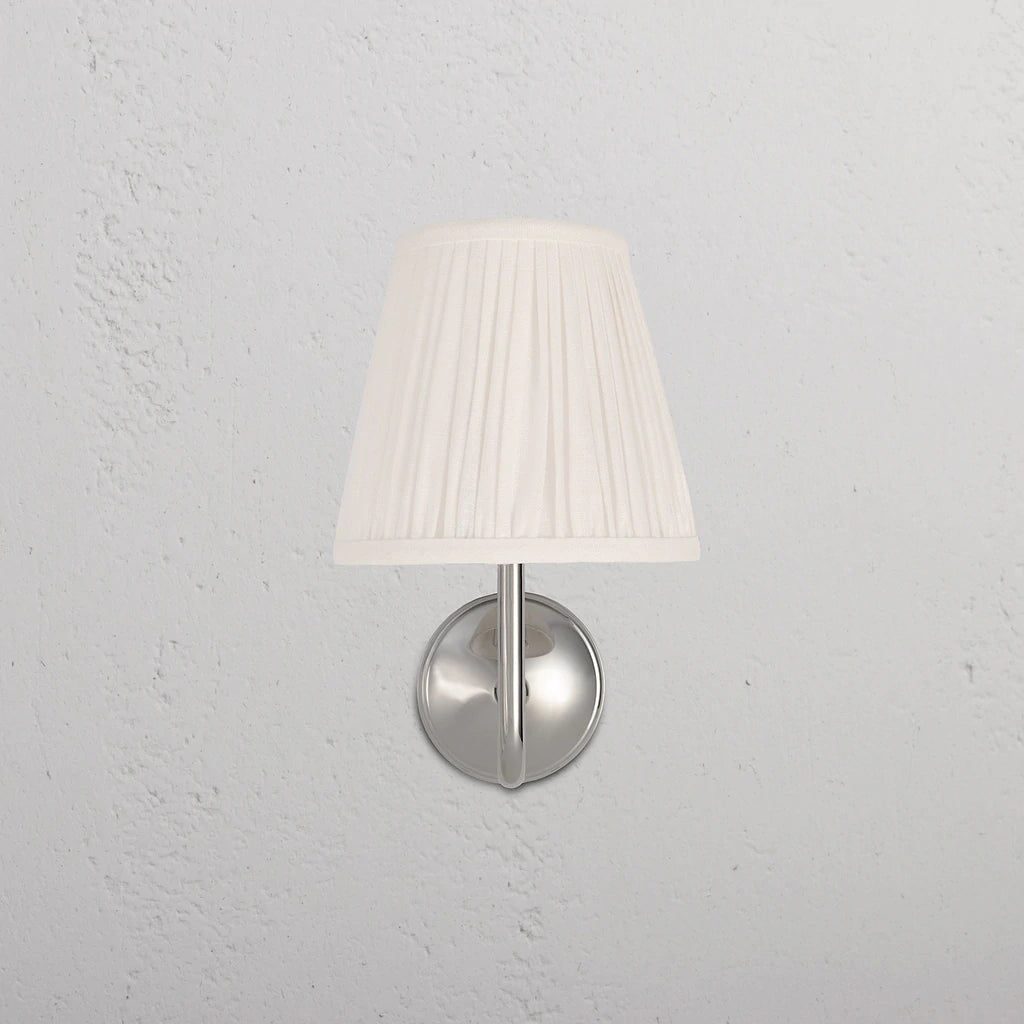 Malvern Medium Vegglampe Plissert Alabast Hvit