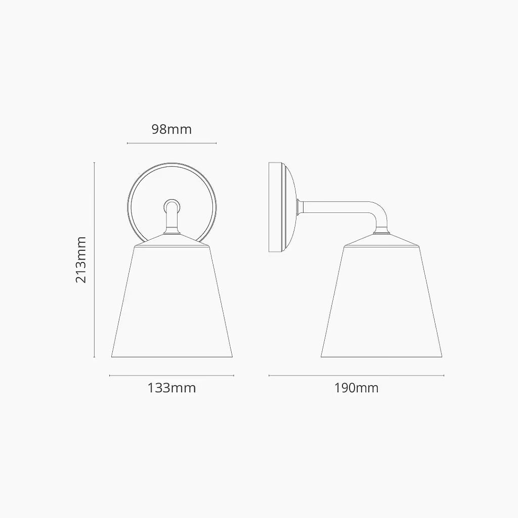 Richmond Medium Vegglampe I Finporselen