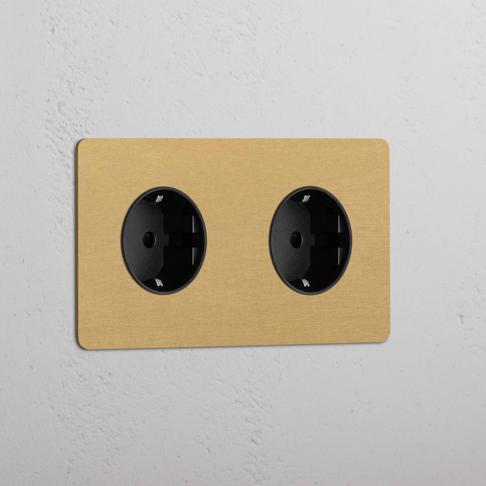 Double 2x Schuko Module Round