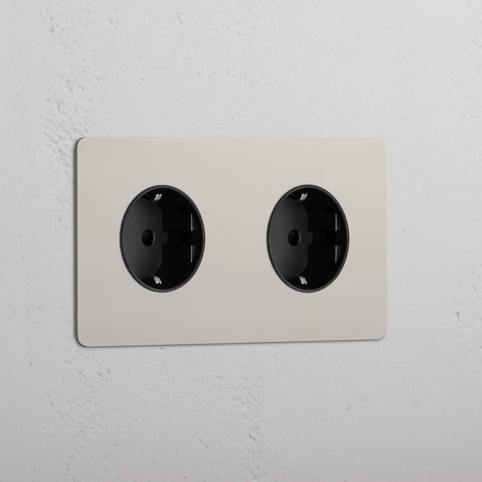 Double 2x Schuko Module Round