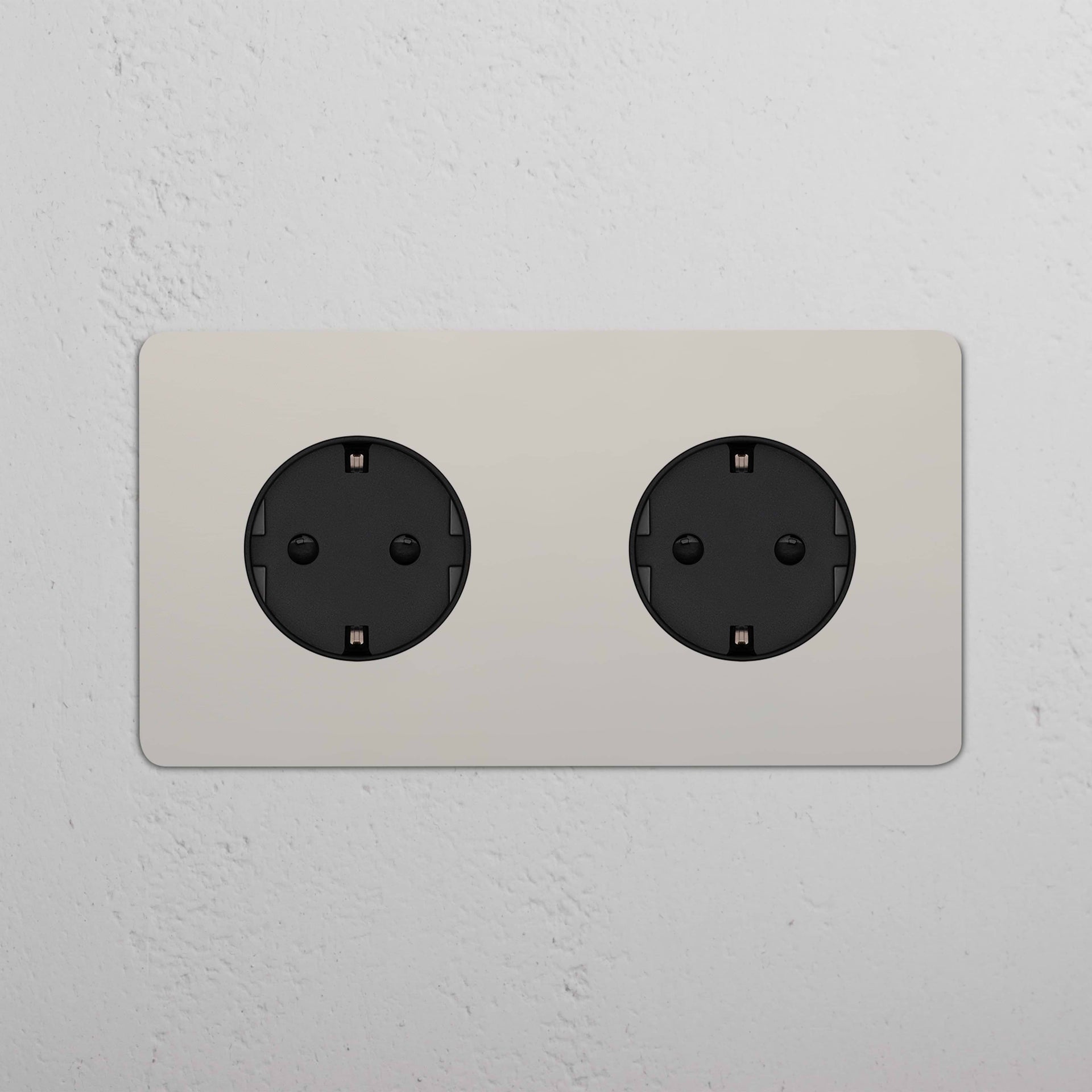 Double 2x Schuko Module Round