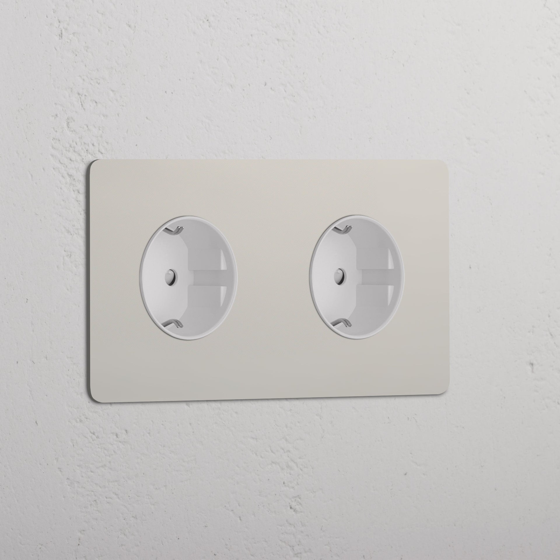 Double 2x Schuko Module Round