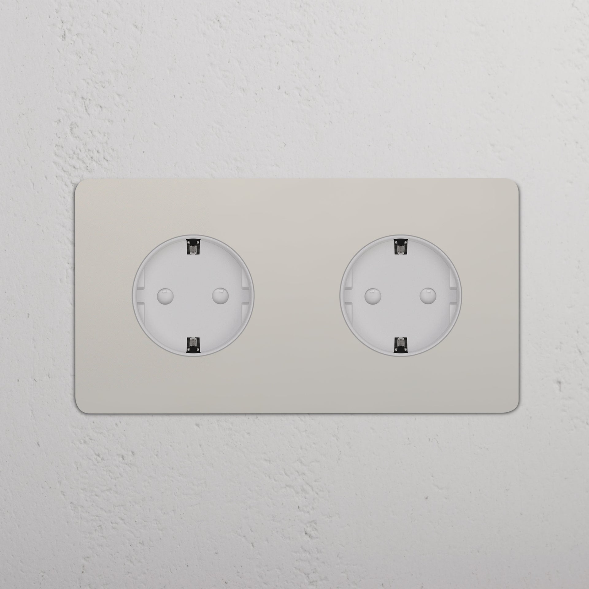 Double 2x Schuko Module Round
