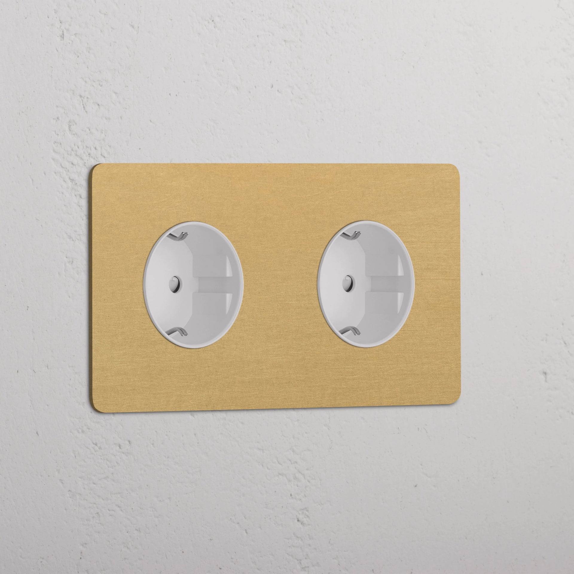 Double 2x Schuko Module Round