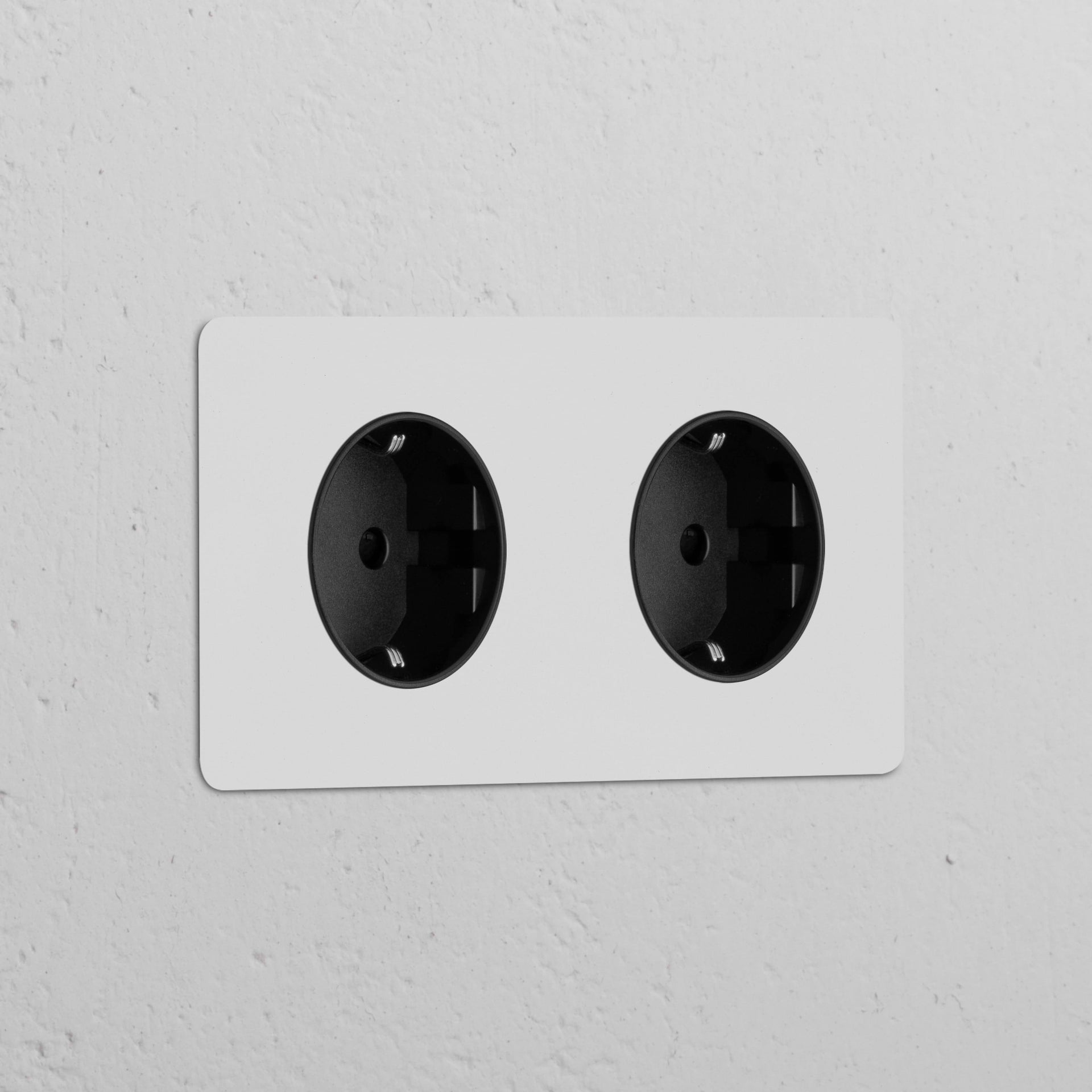 Double 2x Schuko Module Round