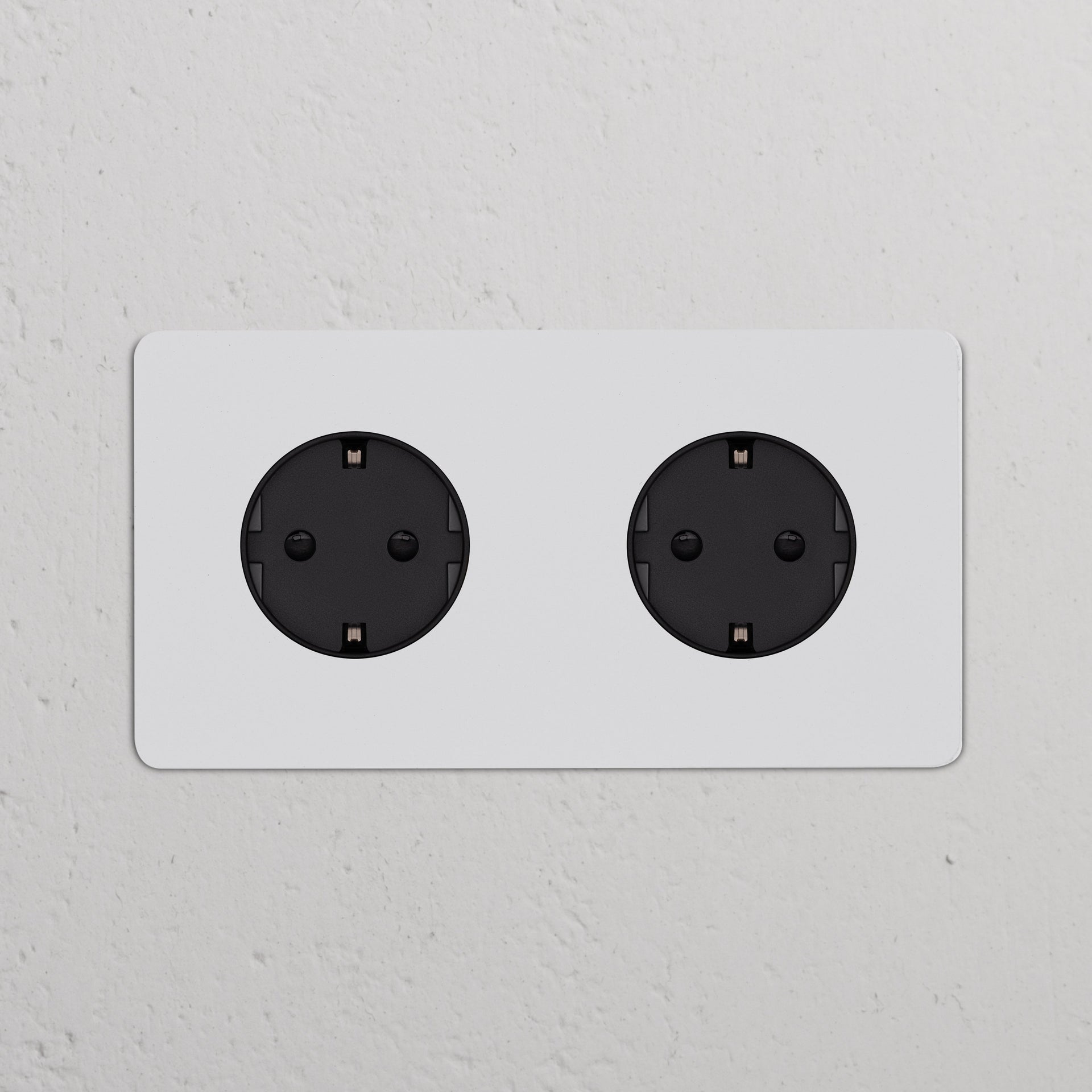 Double 2x Schuko Module Round