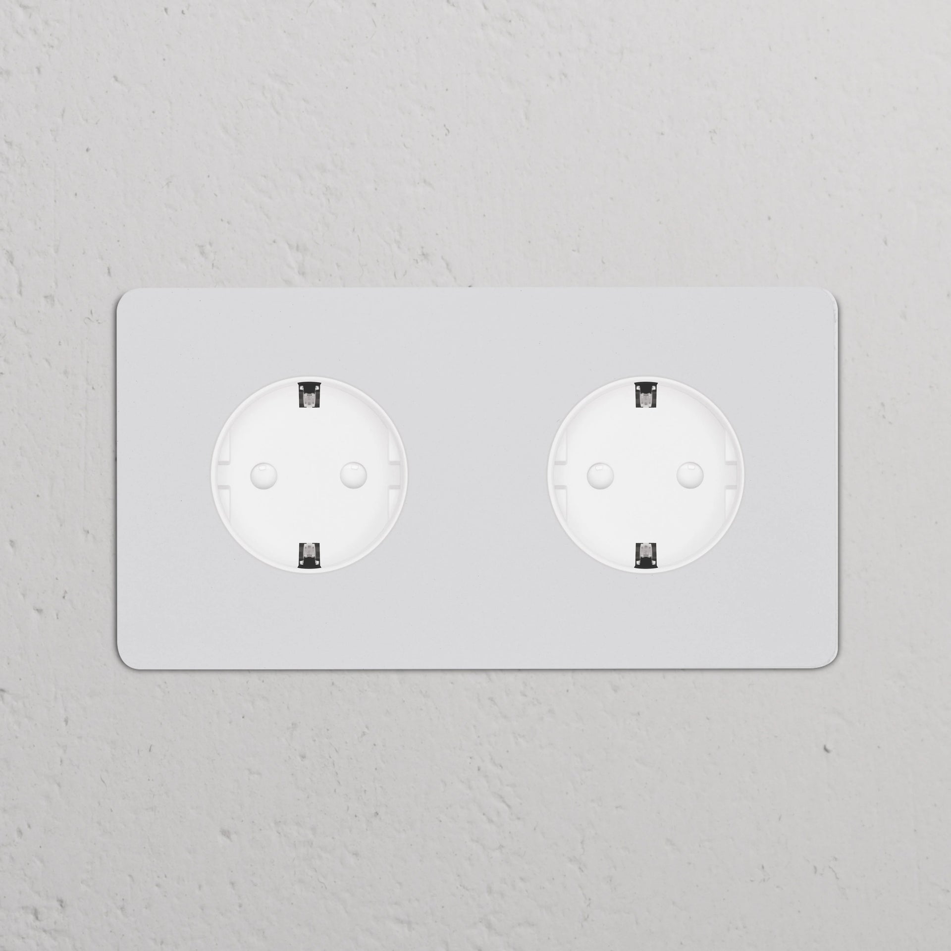 Double 2x Schuko Module Round