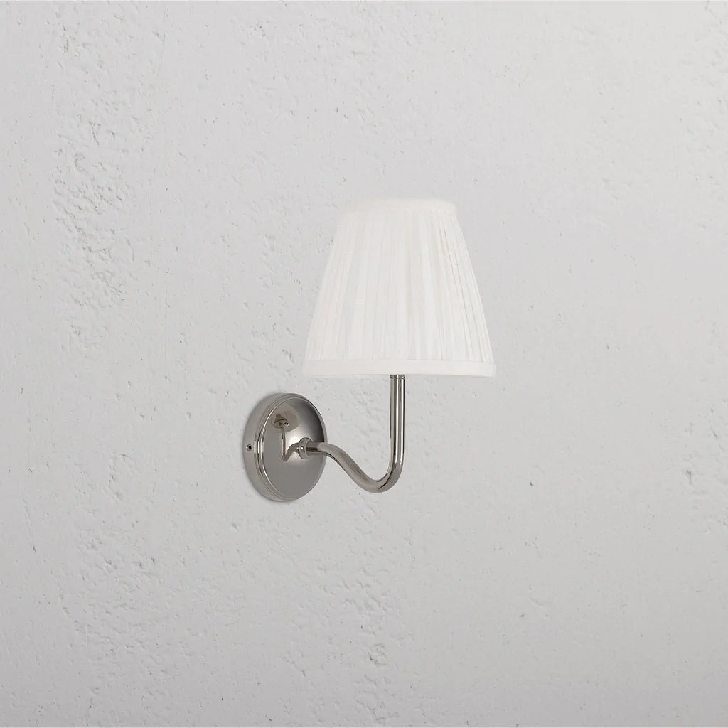 Malvern Liten Vegglampe Plissert Alabast Hvit