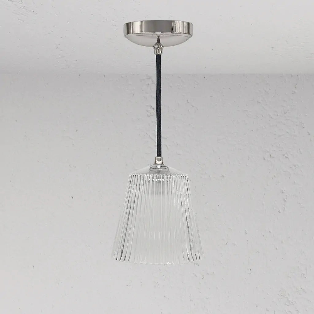 Richmond Medium Pendellampe Med Rillet Glass