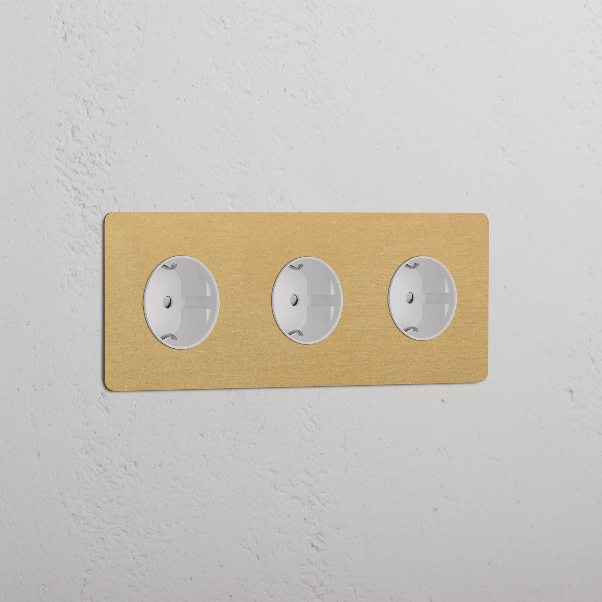 Triple 3x Schuko Module Round
