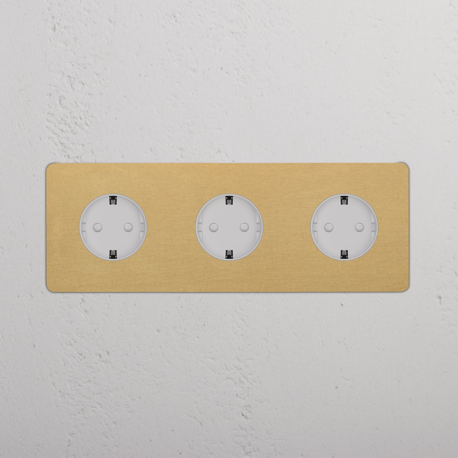 Triple 3x Schuko Module Round