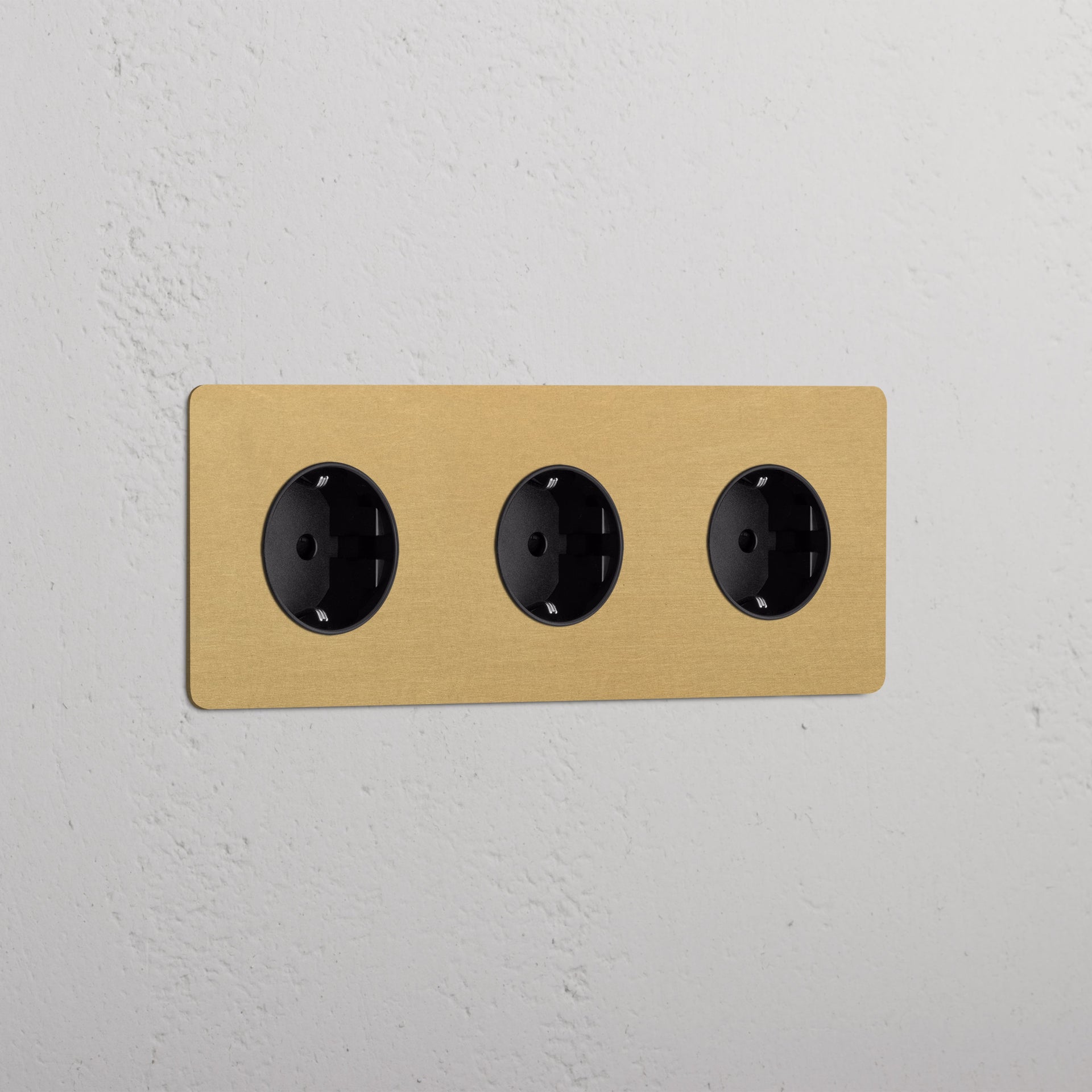 Triple 3x Schuko Module Round