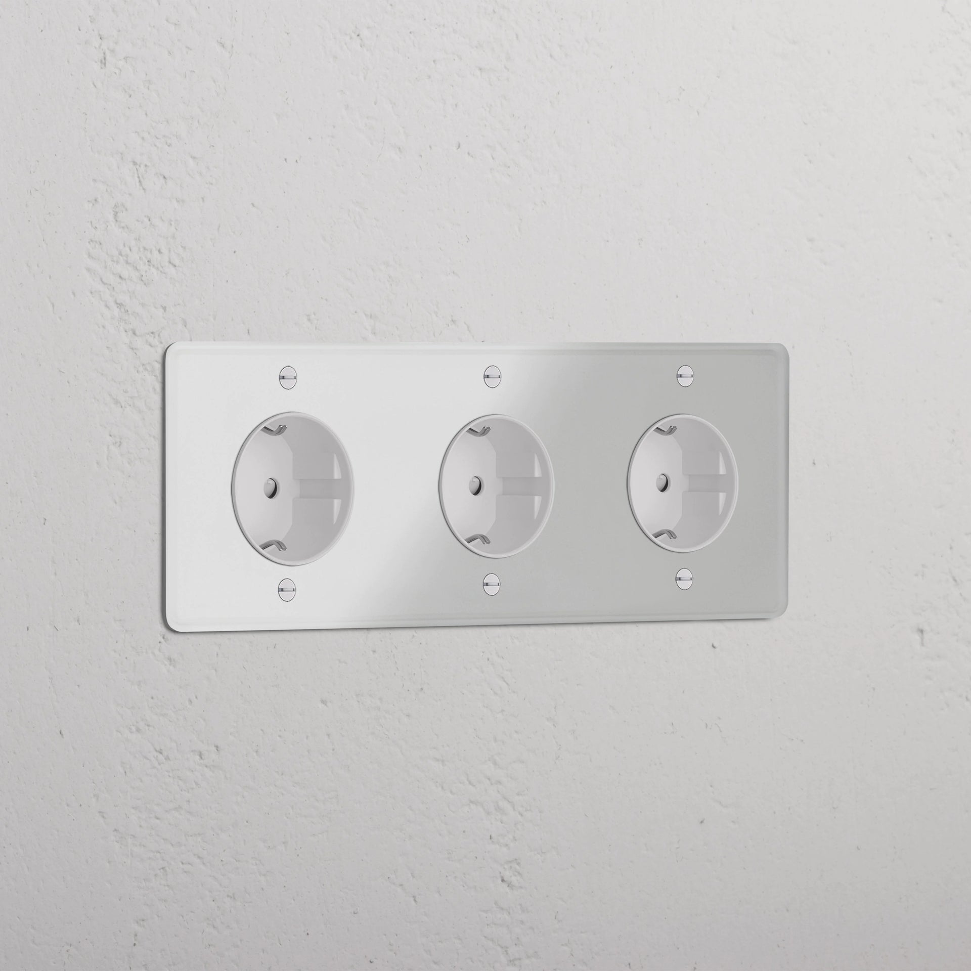 Triple 3x Schuko Module Round