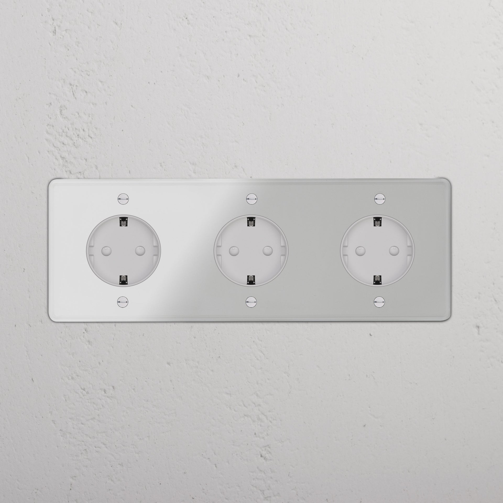 Triple 3x Schuko Module Round